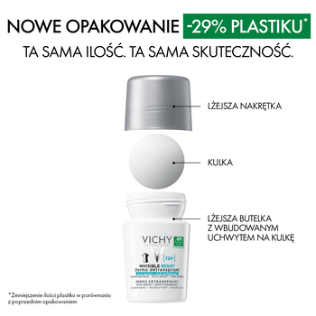 Vichy Invisible Resist 72h. Antyperspirant roll-on przeciw śladom, 50 ml