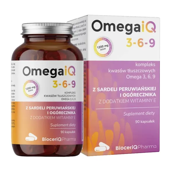 Омега-3-6-9 BioceriQ OmegaiQ 1200 мг, 90 мягких капсул