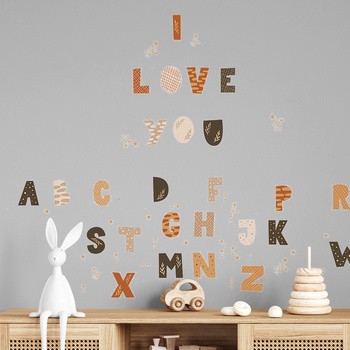 Sipo, Naklejki na ścianę dla dzieci, Alfabet Boho, 1 szt.