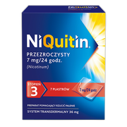 Niquitin przezroczysty, 7 mg/24 h, system transdermalny 36 mg, stopień 3, plastry, 7 szt.