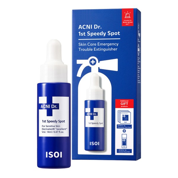 Nieznana ISOI Acni Dr. 1st Speedy Spot Kit, zestaw na wypryski, serum, 14 ml + tonik, 8 ml + żel myjący 1,3 ml