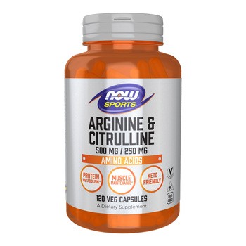Now Sports Arginine & Citrulline 500mg/250mg, kapsułki, 120 szt.