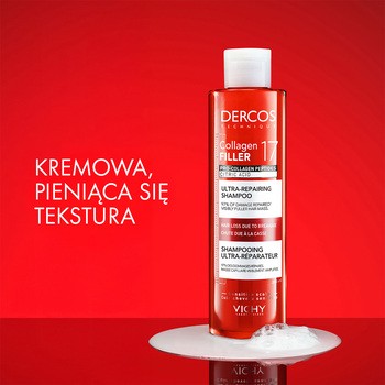 Vichy Dercos, Collagen 17 Filler, szampon ultra-regenerujący, 200 ml