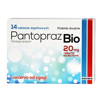 Pantopraz Bio, 20 mg, tabletki dojelitowe, 14 szt.