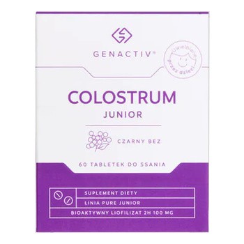 Genactiv Colostrum Junior Czarny Bez, tabletki do ssania, 60 szt.
