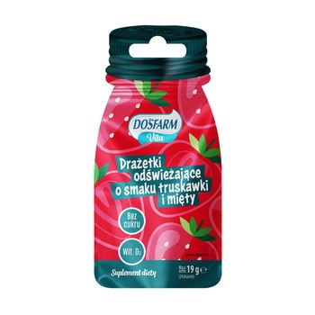 Dosfarm Vita, drażetki odświeżające o smaku truskawki i mięty, 24 szt. (19 g)