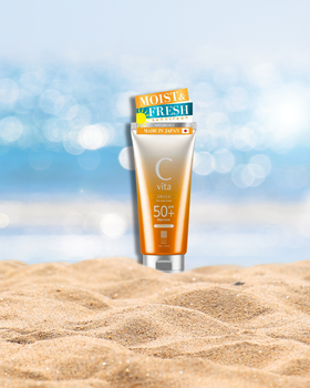 Meishoku C Vita Sunscreen Cream SPF50+, krem przeciwsłoneczny o aksamitnej, lekkiej konsystencji, 50 g