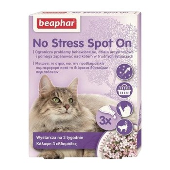 Beaphar No Stress Spot On, krople uspokajające dla kota, 3 x 0,4 ml