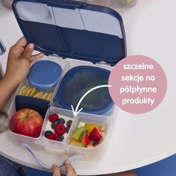 B.BOX, lunchbox dla dzieci, śniadaniówka z przegródkami i wkładem chłodzącym, Blue Blaze, 2l