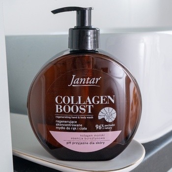 Jantar Collagen Boost, regenerujące mydło do rąk i ciała, 400 ml