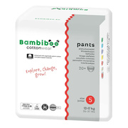 Bambiboo Cottonwear, jednorazowe pieluchomajtki z bawełną organiczną dla dzieci, 5 Junior, (12-17 kg), 20 szt.