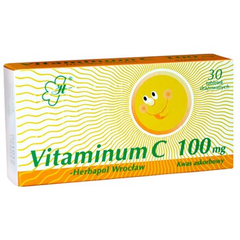 Vitaminum C, tabletki drażowane, 100 mg, 30 szt