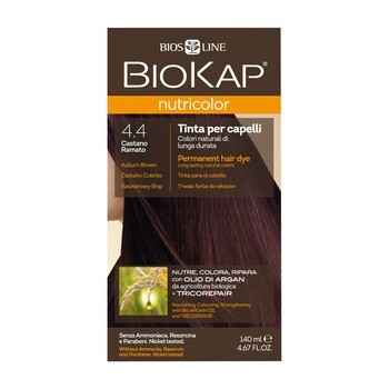 Biokap Nutricolor, farba do włosów, 4.4 kasztanowy brąz, 140 ml