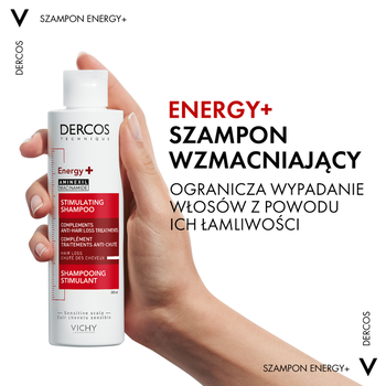Zestaw Dercos Energy+, szampon wzmacniający, 400 ml + opakowanie uzupełniające, 400 ml