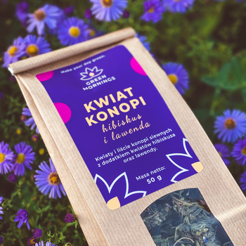 Green Mornings, Kwiat Konopi, hibiskus i lawenda, herbata konopna, 50 g