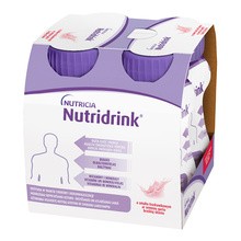 Nutridrink, smak truskawkowy, płyn, 4 x 125 ml