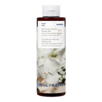 Korres, żel do mycia ciała, zapach białych kwiatów, 250 ml