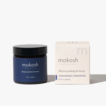 Mokosh aktywny peeling do twarzy, róża z jagodą, 60 ml