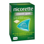 Nicorette Classic Gum, 2 mg, guma do żucia, 105 szt (import równoległy, InPharm)        