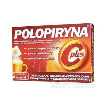 Polopiryna C Plus, proszek musujący, cytrynowy, 6 torebek