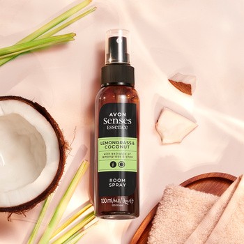 Avon Senses Essence, spray do domu, Trawa Cytrynowa i Kokos, 100 ml