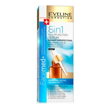 Eveline Facemed+, multifunkcyjne serum na niedoskonałości na noc 8w1, 18 ml