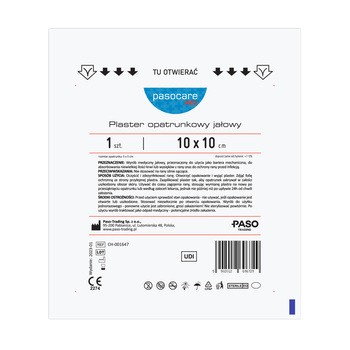 Pasocare Med, plaster opatrunkowy, jałowy, 10 cm x 10 cm, 1 szt.