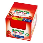 Zdrowy Lizak MniamMniam, na ząbki kości i odporność z witaminą C i D, smak truskawkowy, lizaki, 40 szt. https://azcdn.doz.pl/image/d/product/b5f3a902-scale-180x180.png