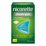 alt Nicorette Classic Gum, 4 mg, guma do żucia, 105 szt.