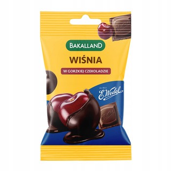 Bakalland, wiśnia w gorzkiej czekoladzie Wedel, 37 g