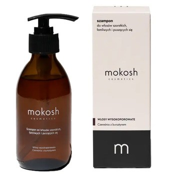 Zestaw Mokosh Czereśnia Z Bursztynem do włosów szorstkich, łamliwych, puszących się, szampon, 200 ml + odżywka/maska, 180 ml