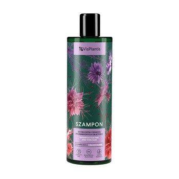 Vis Plantis, szampon do włosów cienkich i pozbawionych objętości, czarnuszka, bawełna, len, 400ml