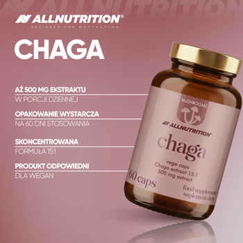 Allnutrition Mushrooms Chaga, kapsułki, 60 szt.