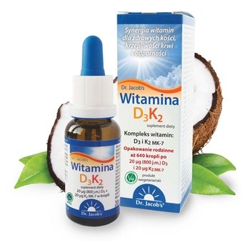 Dr Jacob's Medical, Witamina D3 K2, krople, 20 ml