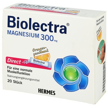 Biolectra Magnez 300 mg Direct, mikropeletki o smaku pomarańczowym, 20 saszetek
