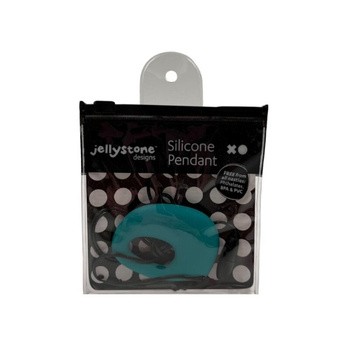 Jellystone Designs, silikonowy wisiorek-gryzak Kamyk, turkusowy, 1 szt.