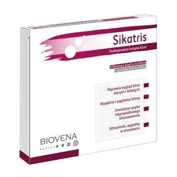 Sikatris, silikonowy plastrer na blizny, 10 cm x 10 cm, 5 szt.