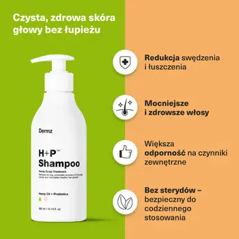 Dermz, H+P Shampoo, oczyszczający szampon dla skóry wrażliwej, 300 ml