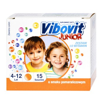 Vibovit Junior, 2 g, proszek, smak pomarańczowy, 15 saszetek