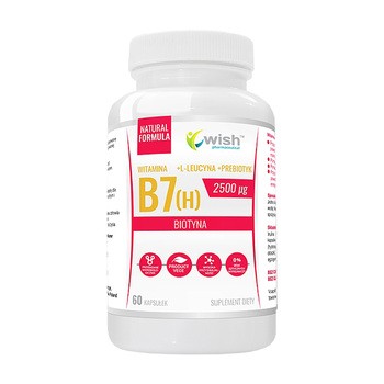 Wish Witamina B7 (H) Biotyna 2500mg + L-leucyna + Prebiotyk, kapsułki, 60szt.