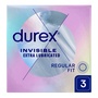 Durex Invisible, prezerwatywy dodatkowo nawilżane, 3 szt.