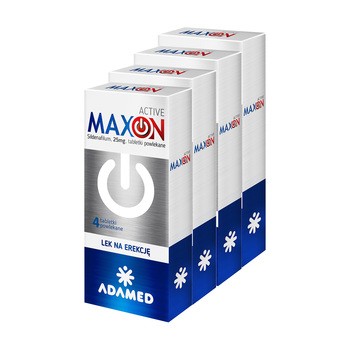 Zestaw 4x Maxon Active, 25 mg, tabletki powlekane, 4 szt.