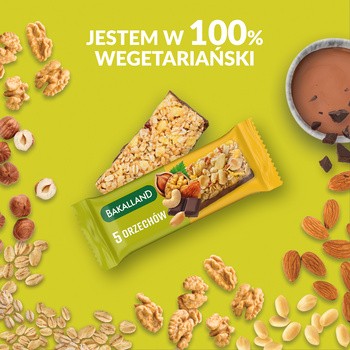 Bakalland, 5 orzechów, baton zbożowy, 40 g