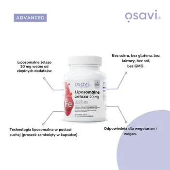 Osavi Advanced Liposomalne żelazo 20 mg, kapsułki twarde, 60 szt.