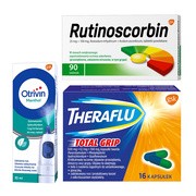 alt Zestaw Theraflu TotalGrip + Rutinoscorbin + Otrivin Menthol, kapsułki + tabletki + areozol