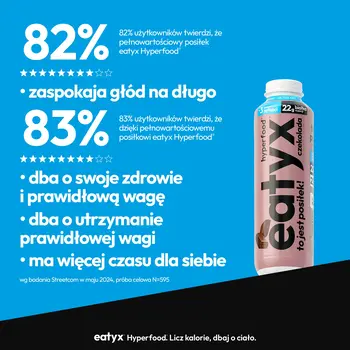 Eatyx Hyperfood Czekolada, posiłek w płynie, bez laktozy, 300 ml