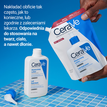 Zestaw CeraVe, nawilżająca emulsja dla skóry normalnej, suchej i bardzo suchej, 473 ml + opakowanie uzupełniające refill, 473 ml