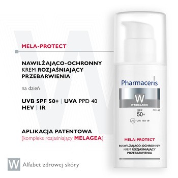 Pharmaceris W Mela-Protect, nawilżająco-ochronny krem rozjaśniający przebarwienia SPF50+, 50 ml