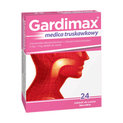 Gardimax medica truskawkowy, 5mg + 1mg, tabletki do ssania, 24 szt.
