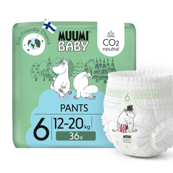 Muumi Baby Pants, pieluchomajtki, 6 (12-20 kg), 36 szt.